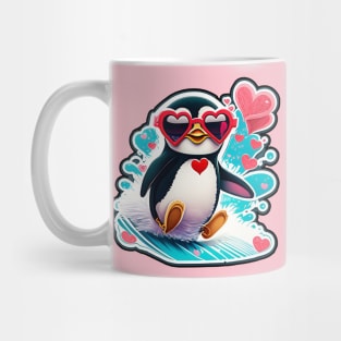 Cool Penguin in Love Mug